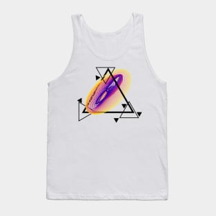 Harmonic Motion Geometry | Plasma Wormhole Yellow Red Blue Tank Top